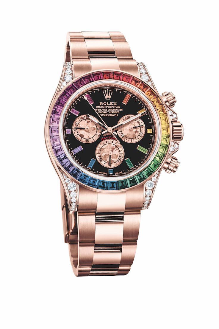 Rolex Cosmograph Daytona Rainbow Rosegold Swiss ETA Automatic Mens Watch