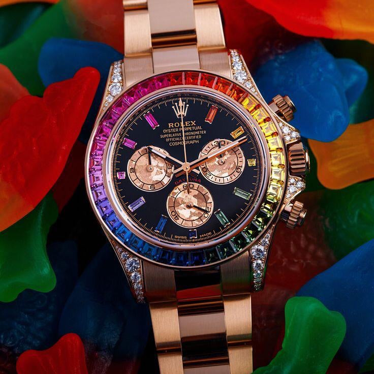 Rolex Cosmograph Daytona Rainbow Rosegold Swiss ETA Automatic Mens Watch