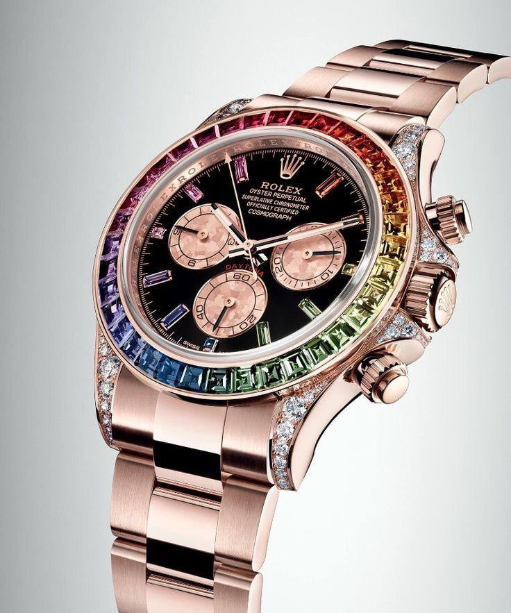 Rolex Cosmograph Daytona Rainbow Rosegold Swiss ETA Automatic Mens Watch