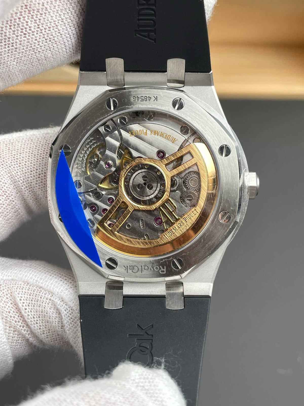Audemars Piguet Royal Oak Style – Black Dial / Black Rubber Strap