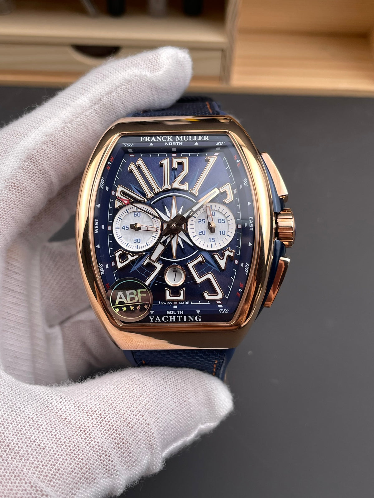 Franck Muller Vanguard Yachting Chronograph — Rose Gold & Blue