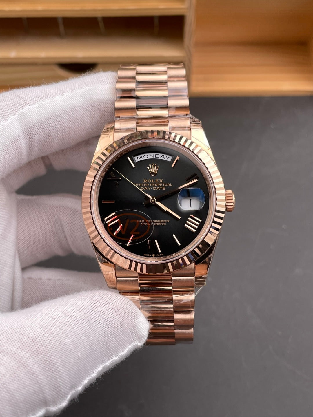 Rolex Day-Date 40 – Everose Gold Black Dial