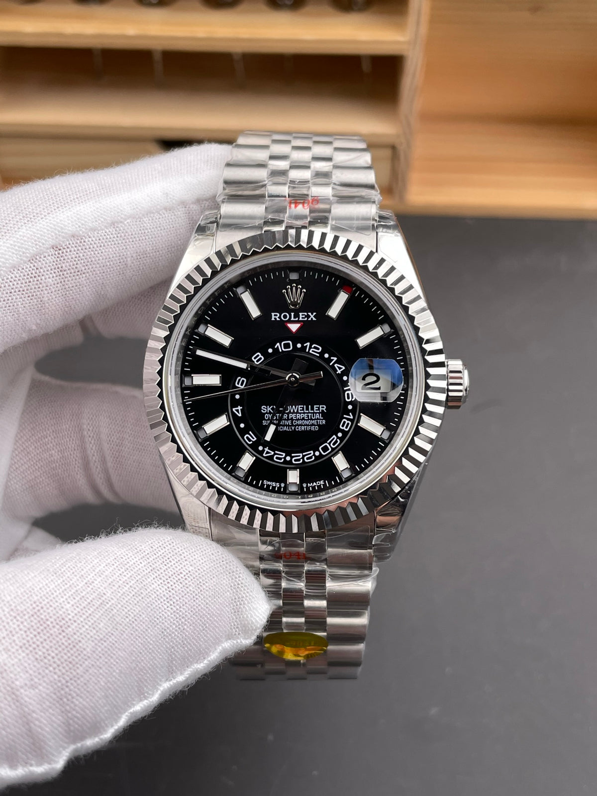 Rolex Sky-Dweller — Black Dial | White Rolesor | Jubilee Bracelet