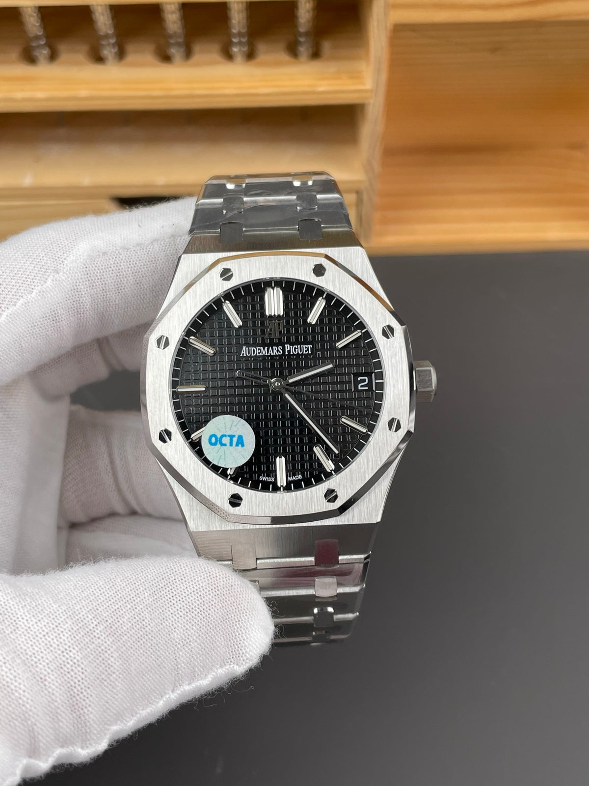 Audemars Piguet Royal Oak Style – Stainless Steel  Black Dial